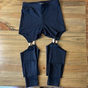 Black Thigh High Clipped Leggings